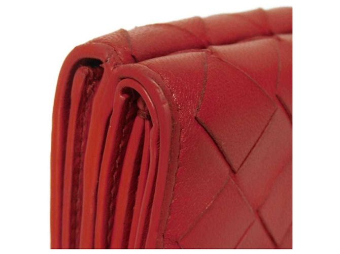 Cartera tríptico de piel nappa Tiny de Bottega Veneta Roja - vista 32