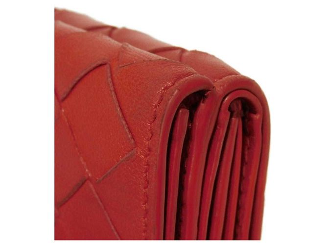 Cartera tríptico de piel nappa Tiny de Bottega Veneta Roja - vista 33