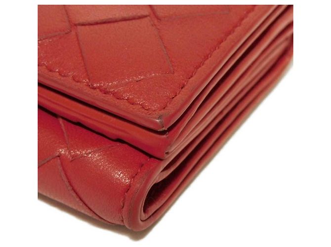 Cartera tríptico de piel nappa Tiny de Bottega Veneta Roja - vista 36