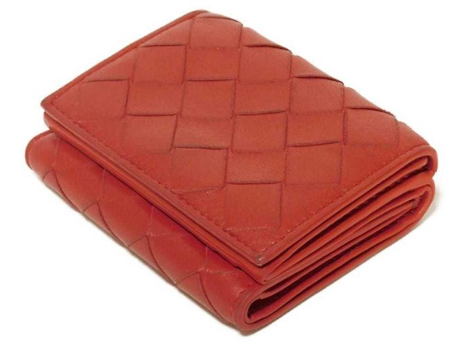 Cartera tríptico de piel nappa Tiny de Bottega Veneta Roja - vista 4