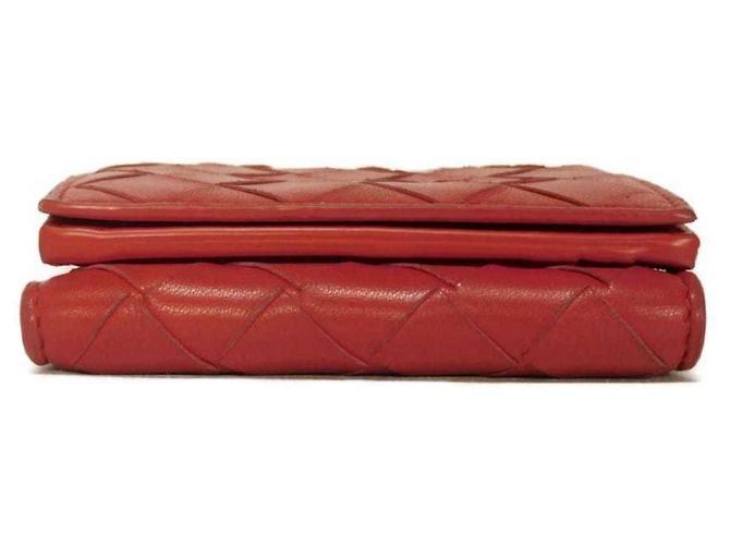 Cartera tríptico de piel nappa Tiny de Bottega Veneta Roja - vista 41