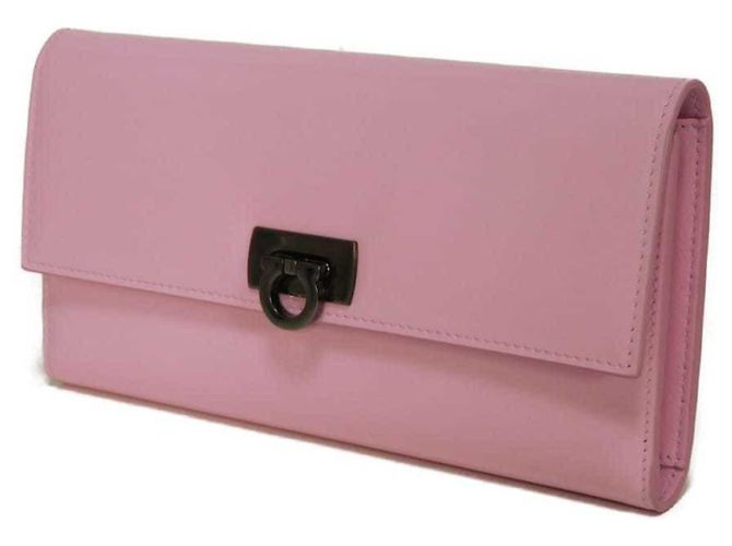 Gancini Cartera Wanda Long Flap de Salvatore Ferragamo Rosa - vista 2