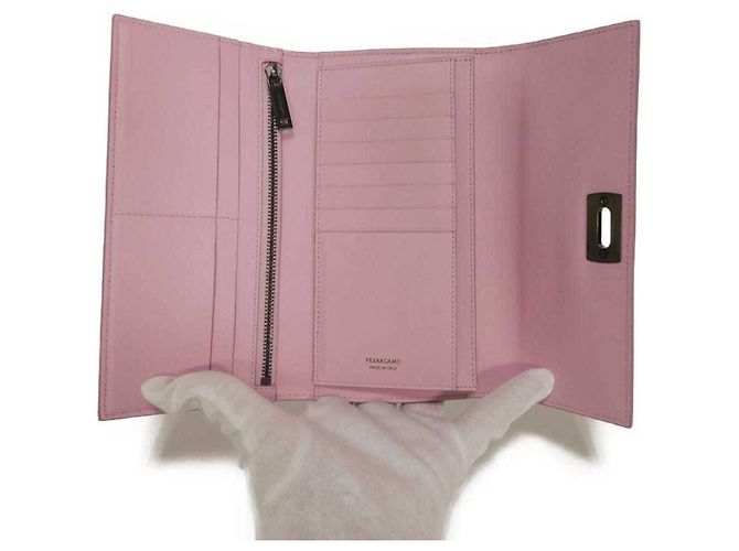 Gancini Cartera Wanda Long Flap de Salvatore Ferragamo Rosa - vista 5