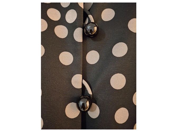 Abrigo de algodón Moschino con lunares Negro Beige - vista 2