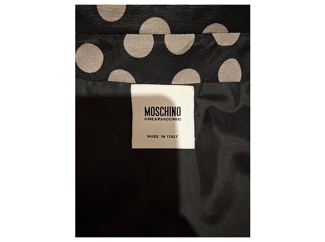 Abrigo de algodón Moschino con lunares Negro Beige - vista 5
