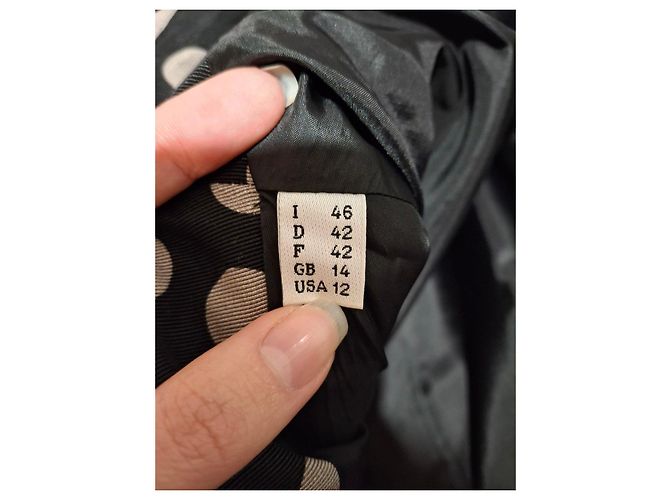 Abrigo de algodón Moschino con lunares Negro Beige - vista 9