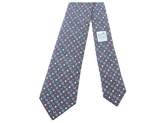 Hermès Hermes Navy Silk Cravat Navy blue - view 2