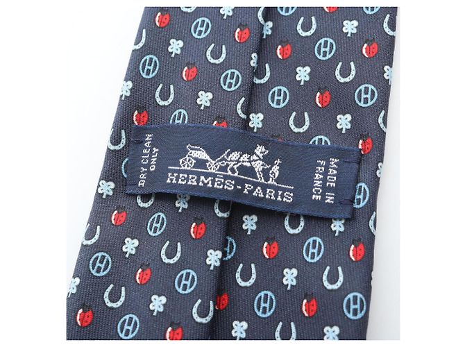Hermès Hermes Navy Silk Cravat Navy blue - view 4