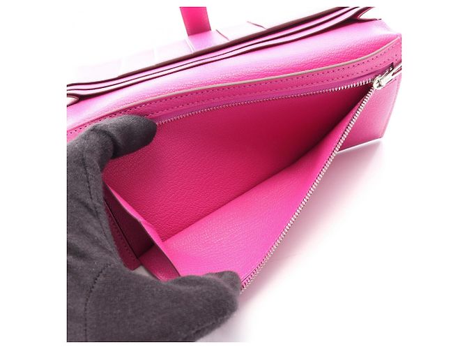 Cartera larga plegable Hermès Bearn Soufflé Magnolia Rosa - vista 4