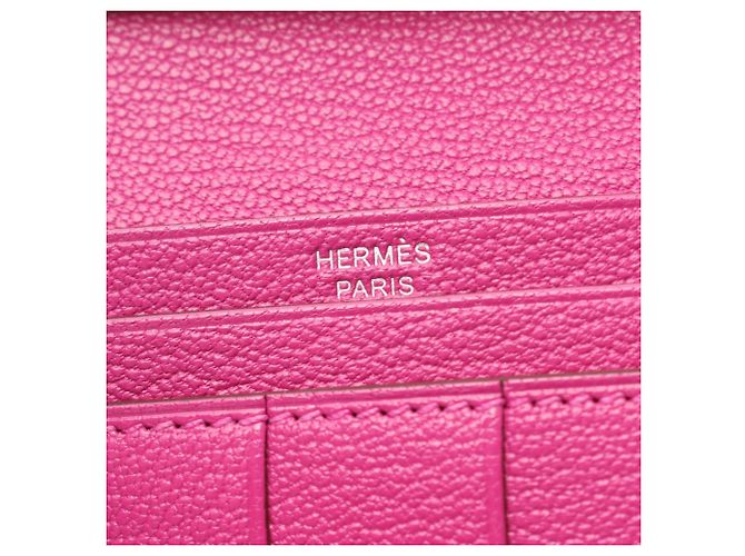 Cartera larga plegable Hermès Bearn Soufflé Magnolia Rosa - vista 5