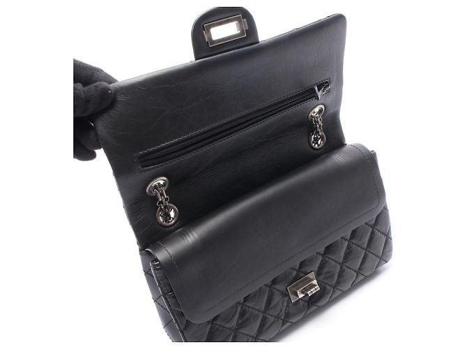 Borsa a Spalla Chanel 2.55 Matelassé Mademoiselle Nero - vista 6