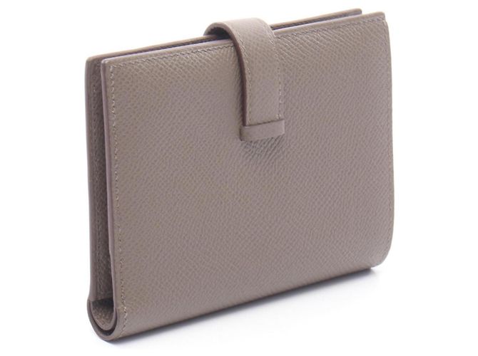 Hermès Hermes Bearn Compact Bi-fold Wallet Beige Grey - view 2