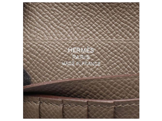 Hermès Hermes Bearn Compact Bi-fold Wallet Beige Grey - view 5