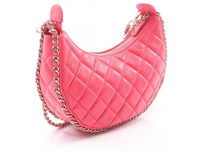 Borsa a Spalla Chanel Matelassé Small Hobo Rosa - vista 2
