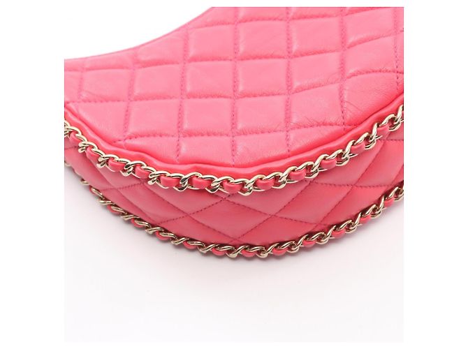 Borsa a Spalla Chanel Matelassé Small Hobo Rosa - vista 6