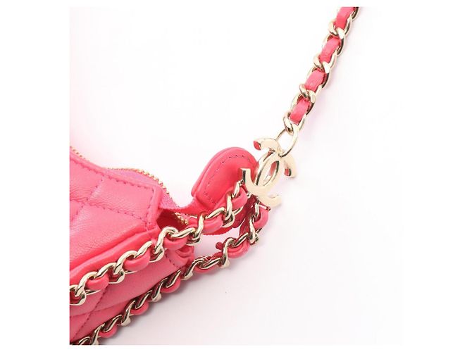 Borsa a Spalla Chanel Matelassé Small Hobo Rosa - vista 7