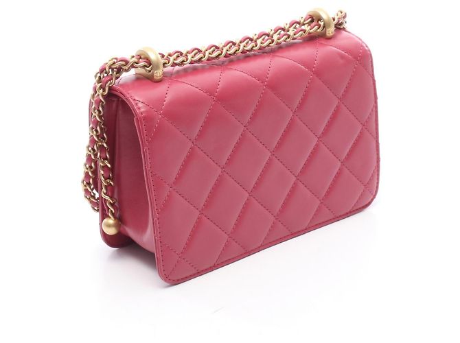 Borsa a Spalla Chanel Matelassé Small Flap Rosa - vista 2