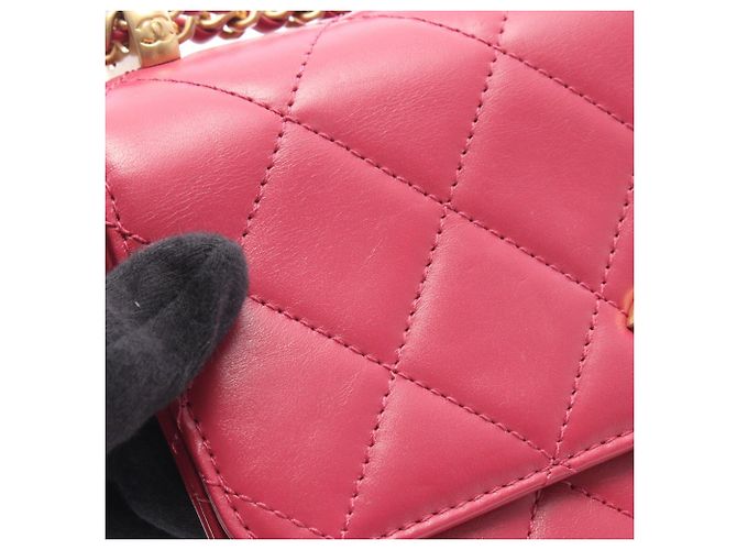 Borsa a Spalla Chanel Matelassé Small Flap Rosa - vista 8