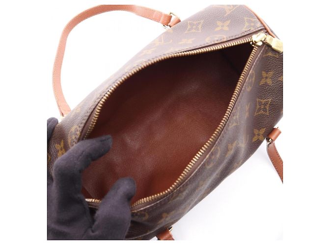 Borsa Louis Vuitton Papillon 26 Marrone Monogramma - vista 3