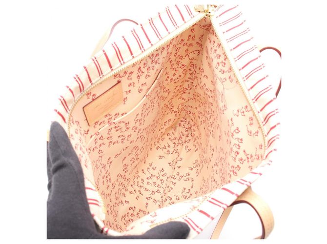 Louis Vuitton Carry It Tragetasche Rot Beige - Ansicht 3