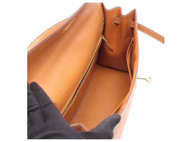 Hermès Borsa Hermes Kelly 35 Marrone - vista 3