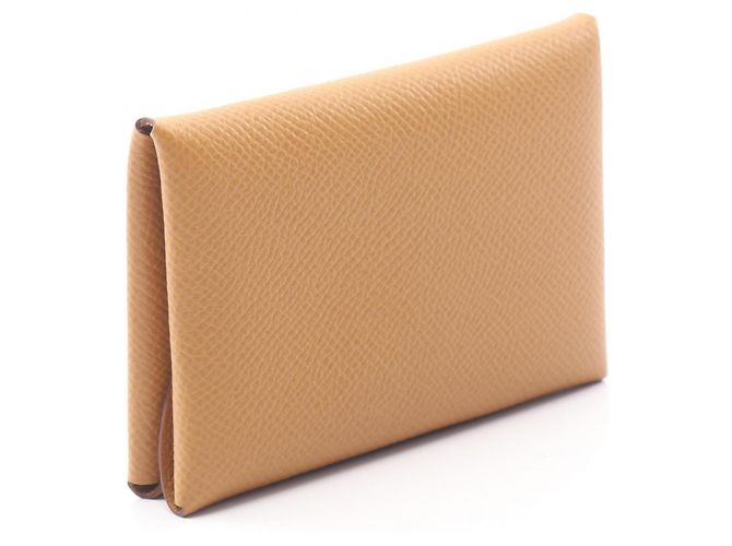 Hermès Cartera Hermes Calvi Duo - Monedero Castaño - vista 2