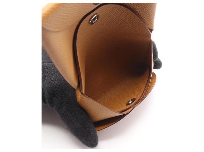 Hermès Cartera Hermes Calvi Duo - Monedero Castaño - vista 4
