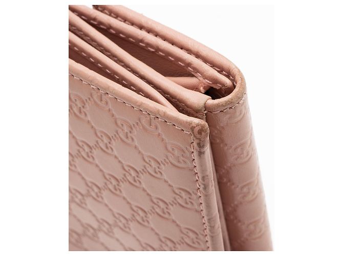 Cartera larga con solapa de cuero Microguccissima Gucci Rosa - vista 10