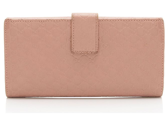 Cartera larga con solapa de cuero Microguccissima Gucci Rosa - vista 3