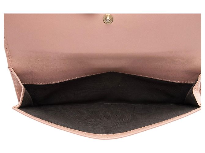 Cartera larga con solapa de cuero Microguccissima Gucci Rosa - vista 6