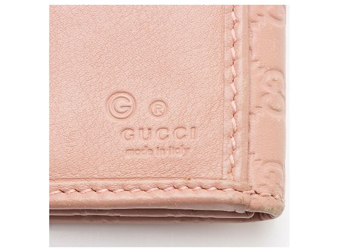 Cartera larga con solapa de cuero Microguccissima Gucci Rosa - vista 7