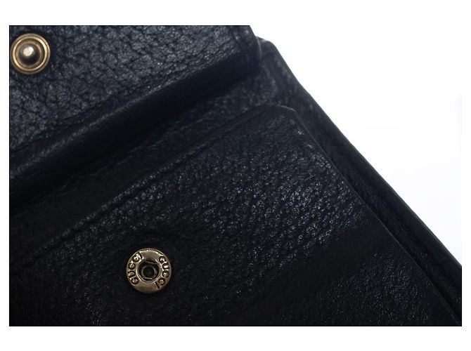 Gucci, portefeuille en cuir noir avec abeille - vue 5