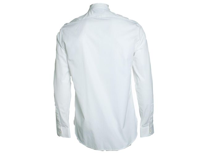 Saint Laurent, Camicia bianca basic con girocollo Bianco - vista 3