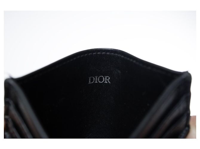 Christian Dior Dior, Kartenetui aus Monogramm-Canvas und Leder Schwarz - Ansicht 4