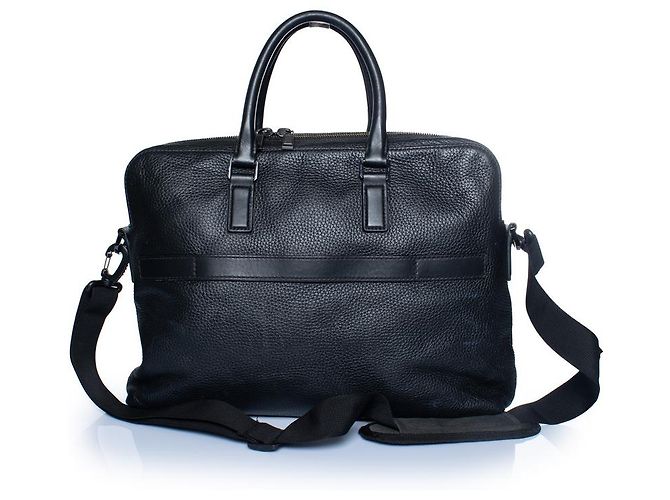 Hugo Boss, borsa per laptop in pelle granulata nera Nero - vista 2