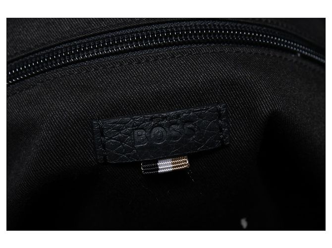 Hugo Boss, borsa per laptop in pelle granulata nera Nero - vista 5
