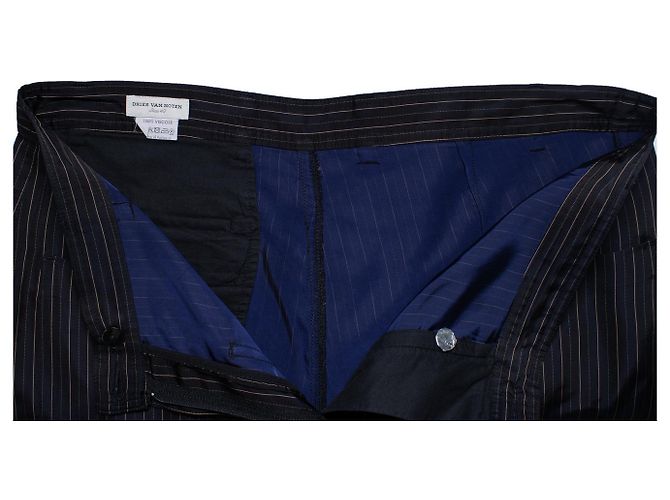 Dries van noten, pantalone a gamba larga a righe lucido Multicolore - vista 6
