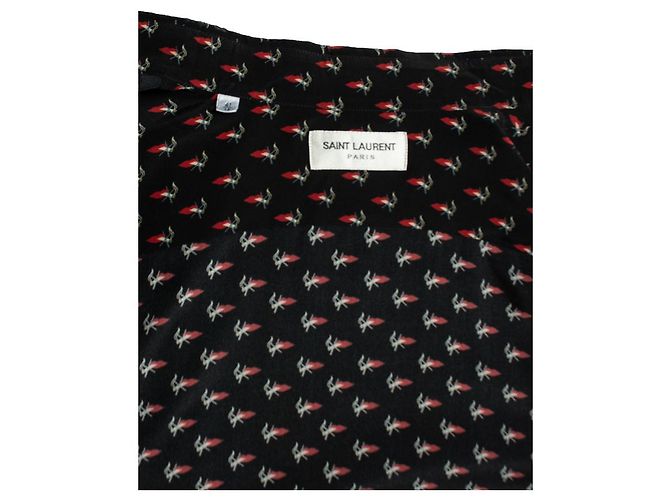 Saint Laurent, camicia con stampa smoking lips heart 2017 Nero - vista 6