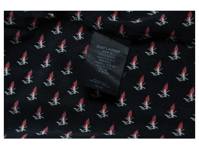 Saint Laurent, camicia con stampa smoking lips heart 2017 Nero - vista 7