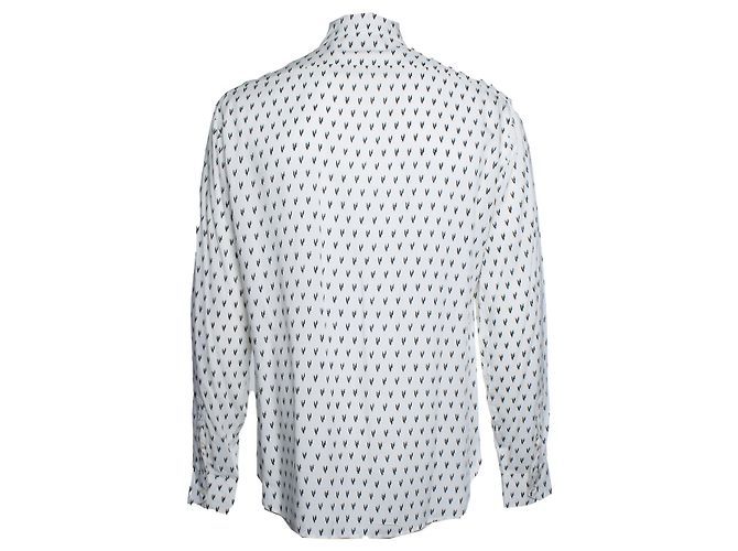 Saint Laurent, camicia bianca con stampa V 2017 Bianco - vue 3