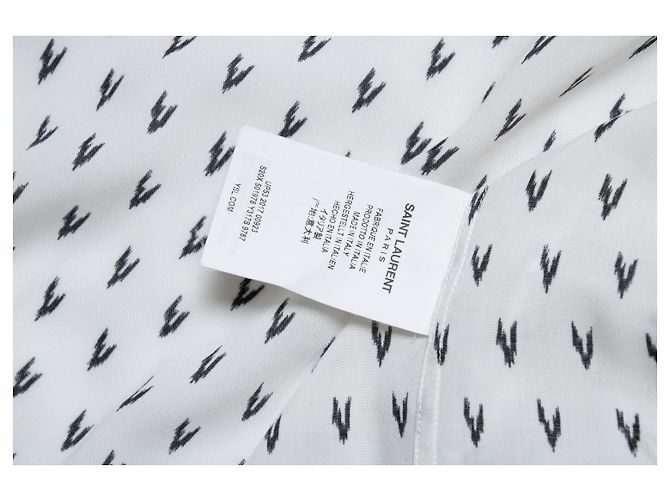 Saint Laurent, camicia bianca con stampa V 2017 Bianco - vue 6