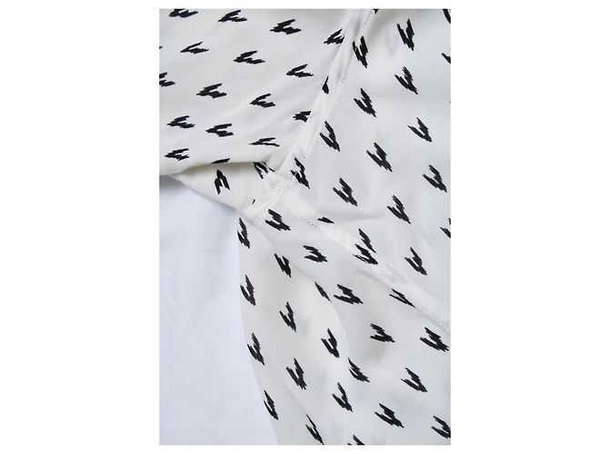 Saint Laurent, camicia bianca con stampa V 2017 Bianco - vue 7