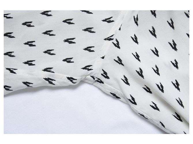 Saint Laurent, camicia bianca con stampa V 2017 Bianco - vue 8