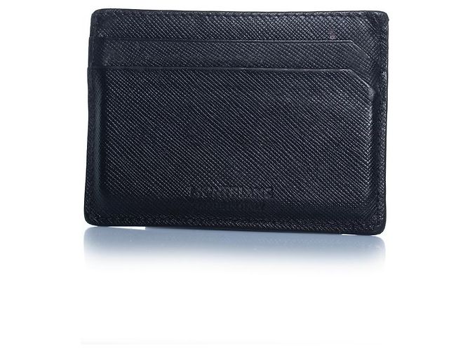 Montblanc, structured leather card holder in black - view 2