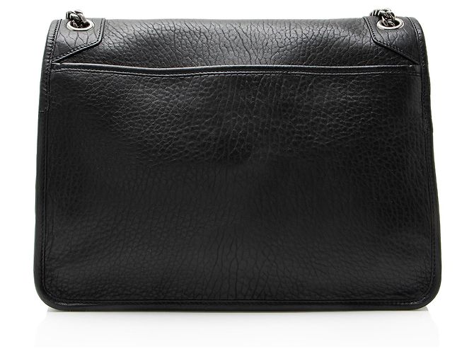 Borsa a Spalla Saint Laurent Grained Lambskin Monogram Niki Large Nero - vista 3