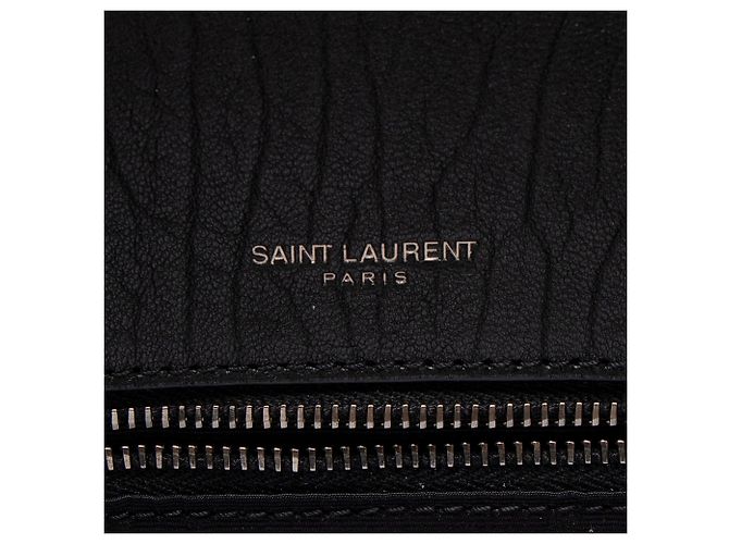 Borsa a Spalla Saint Laurent Grained Lambskin Monogram Niki Large Nero - vista 9