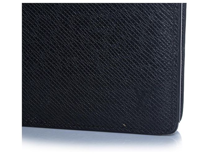 Louis Vuitton, black grained leather wallet with LV - view 6