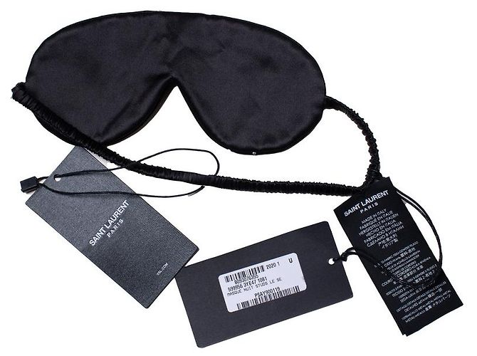 Saint Laurent, suede sleeping mask with studs Black - view 2