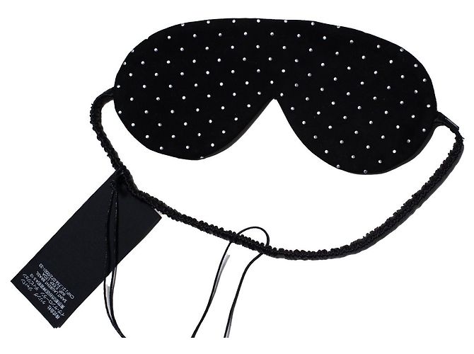 Saint Laurent, suede sleeping mask with studs Black - view 3