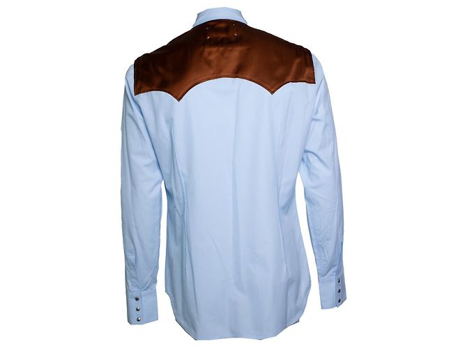 Maison Martin Margiela Maison Margiela, camicia western blu - vista 3